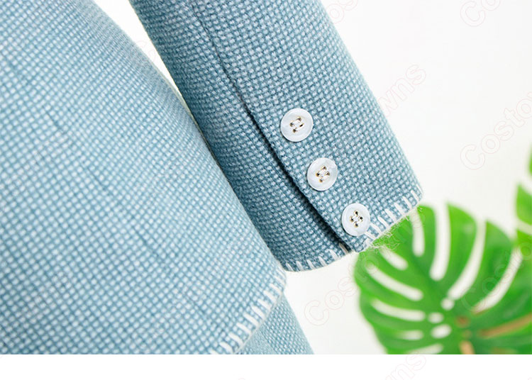 IU（アイユー）風 青スーツ コート スカート レースシャツ 『ホテルデルーナ(호텔 델루나、Hotel Del Luna)』 コスチューム 変装 コスプレ衣装-10