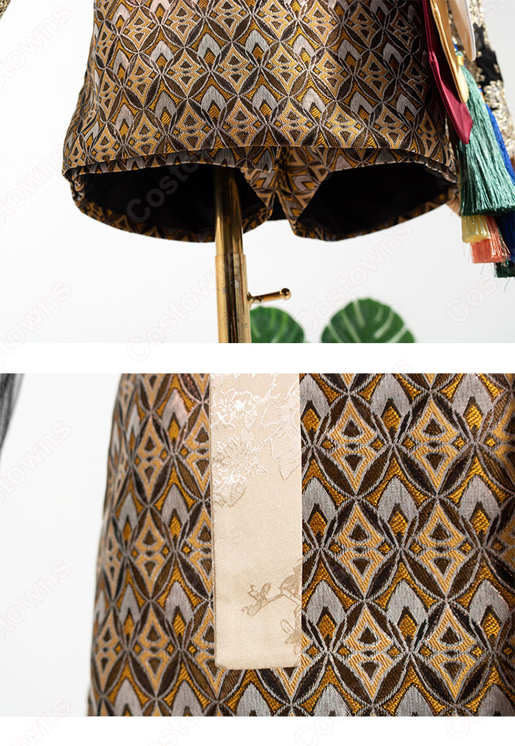 ブラックピンク（BLACKPINK） リサ（LISA）風 刺繍 ショート丈 トップス Aラインスカート レトロ韓服-11