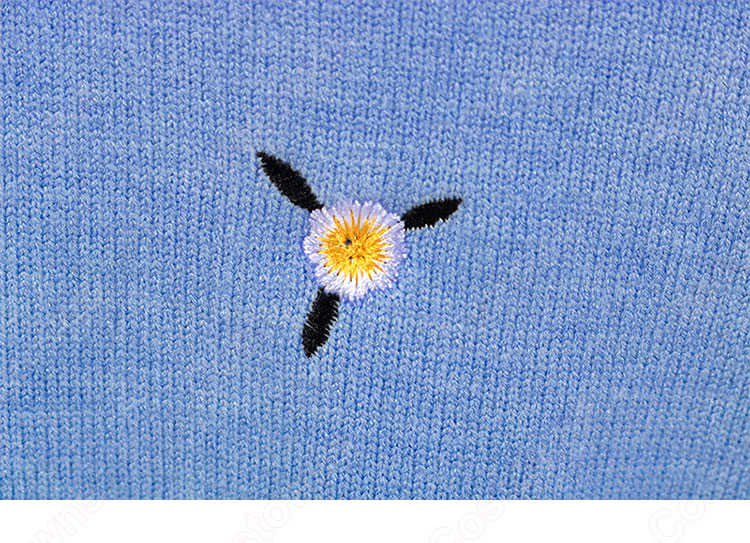 BLACKPINK(ブラックピンク) ジェニー(JENNIE)風 クロップトップ ニットベスト ニット カーディガン コート (ブルー / 青系)-10