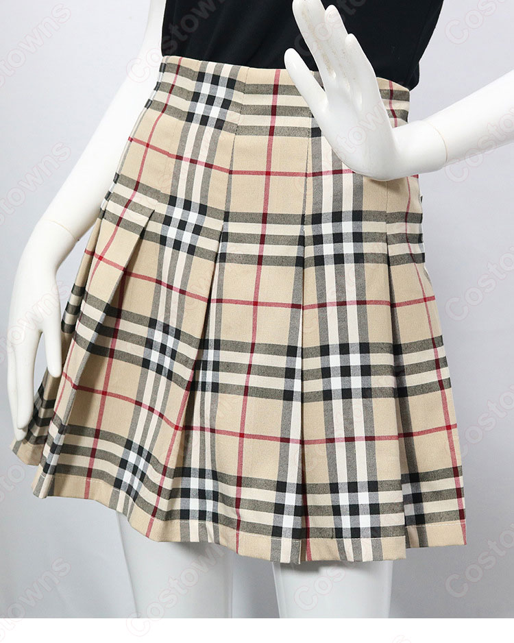 キム・ヒョナ(金泫雅、김현아、Kim Hyun Ah )風 半袖Tシャツ(黒) プリーツ スカート チェック(イエロー) Wonder Girls(ワンダーガールズ) 衣装-5