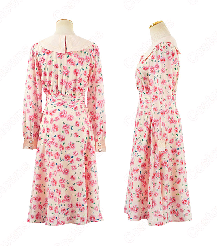 ジョイ (Red Velvet)風 フローラルプリントワンピース（長袖） Joy アイドル 衣装-4