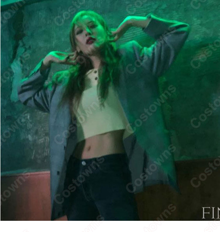 キム・ヒョナ（金泫雅、김현아、Kim Hyun Ah ）風 ニット クロップ・トップ イエロー/半袖 Wonder Girls（ワンダーガールズ） 衣装-2