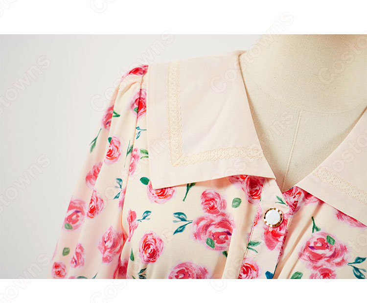 ジョイ (Red Velvet)風 フローラルプリントワンピース（長袖） Joy アイドル 衣装-5