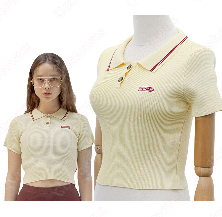 キム・ヒョナ（金泫雅、김현아、Kim Hyun Ah ）風 ニット クロップ・トップ イエロー/半袖 Wonder Girls（ワンダーガールズ） 衣装-6