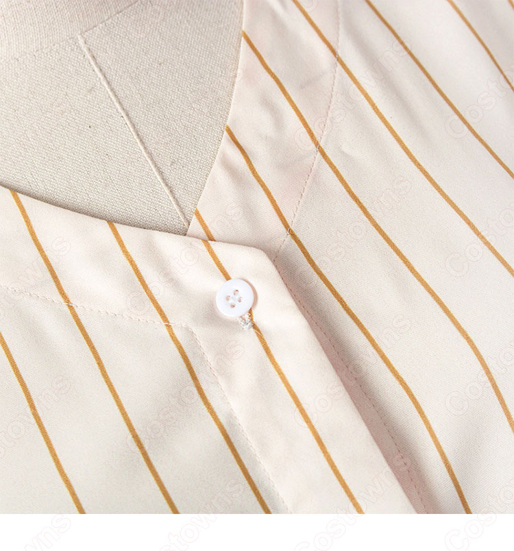 IU（アイユー）風 ストライプシャツ ハーフスカート(ワインレッド) 『ホテルデルーナ(호텔 델루나、Hotel Del Luna)』 コスプレ衣装-5