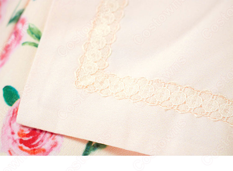 ジョイ (Red Velvet)風 フローラルプリントワンピース（長袖） Joy アイドル 衣装-9