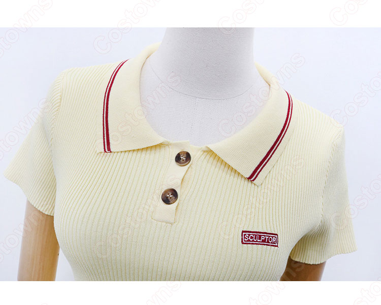 キム・ヒョナ（金泫雅、김현아、Kim Hyun Ah ）風 ニット クロップ・トップ イエロー/半袖 Wonder Girls（ワンダーガールズ） 衣装-7