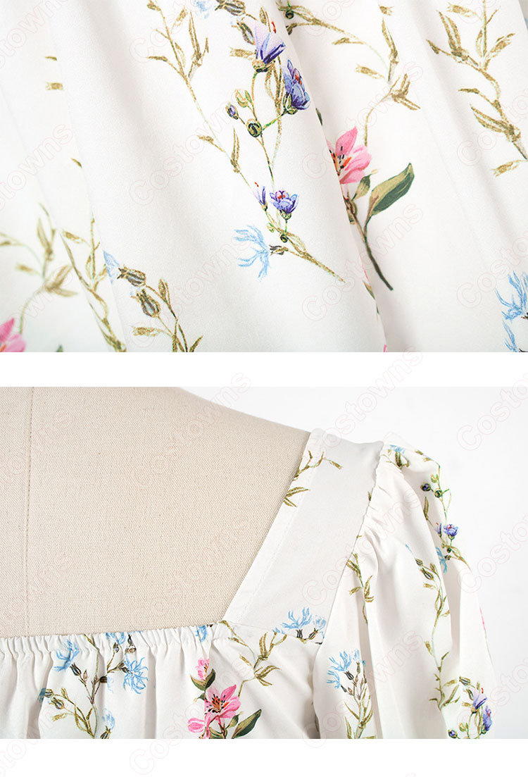 BLACKPINK（ブラック・ピンク） ロゼ（로제、 ROSÉ、Rose）風 衣装 花柄 ブラウス（ 半袖） スカート 上下 セット-14