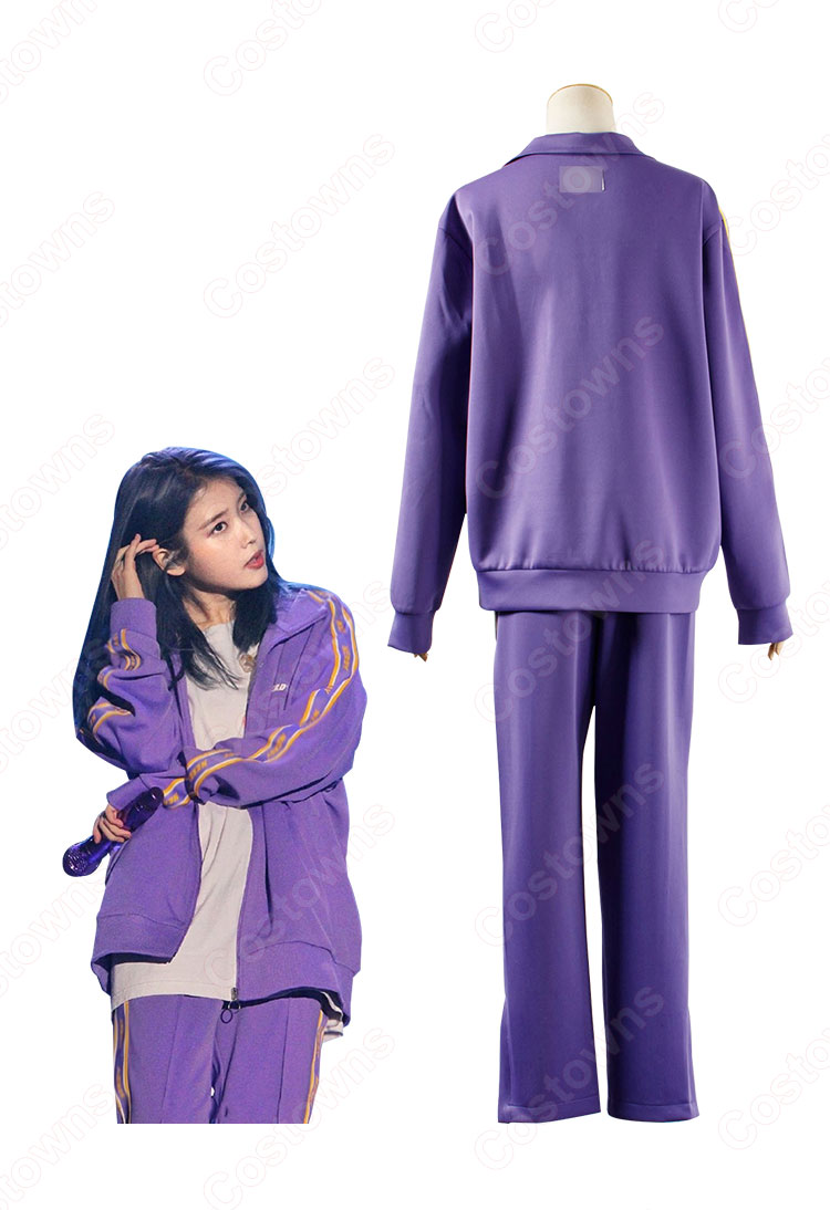 IU（アイユー）風 トラックスーツ上下セット カジュアルパンツ ジャケット（長袖）-6