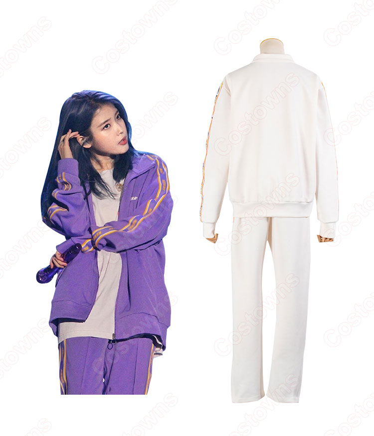 IU（アイユー）風 トラックスーツ上下セット カジュアルパンツ ジャケット（長袖）-11
