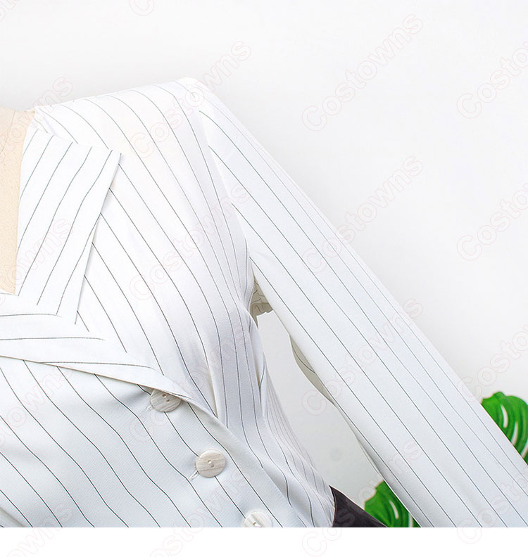 IU(アイユー)風 ストライプシャツ(7分袖) ミディスカート セットアップ 『ホテルデルーナ(호텔 델루나、Hotel Del Luna)』第15話 チャン・マンウォル コスチューム 変装・仮装・コスプレ衣装-9