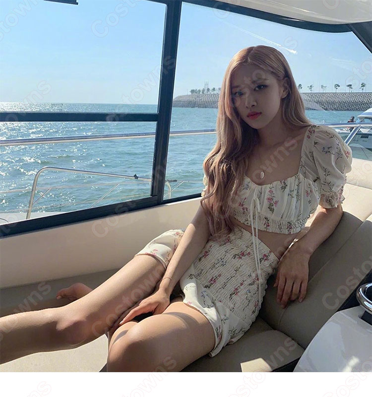 ロゼ（ ROSÉ）風 衣装 花柄 ブラウス スカート 上下 セットの
