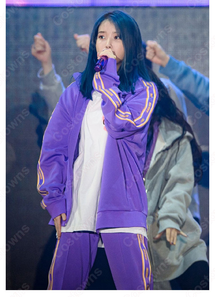 IU（アイユー）風 トラックスーツ上下セット カジュアルパンツ ジャケット（長袖）-2