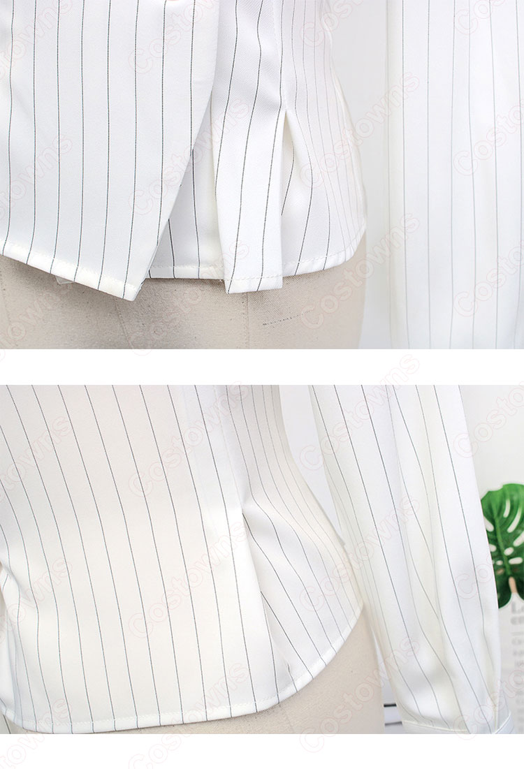 IU(アイユー)風 ストライプシャツ(7分袖) ミディスカート セットアップ 『ホテルデルーナ(호텔 델루나、Hotel Del Luna)』第15話 チャン・マンウォル コスチューム 変装・仮装・コスプレ衣装-14