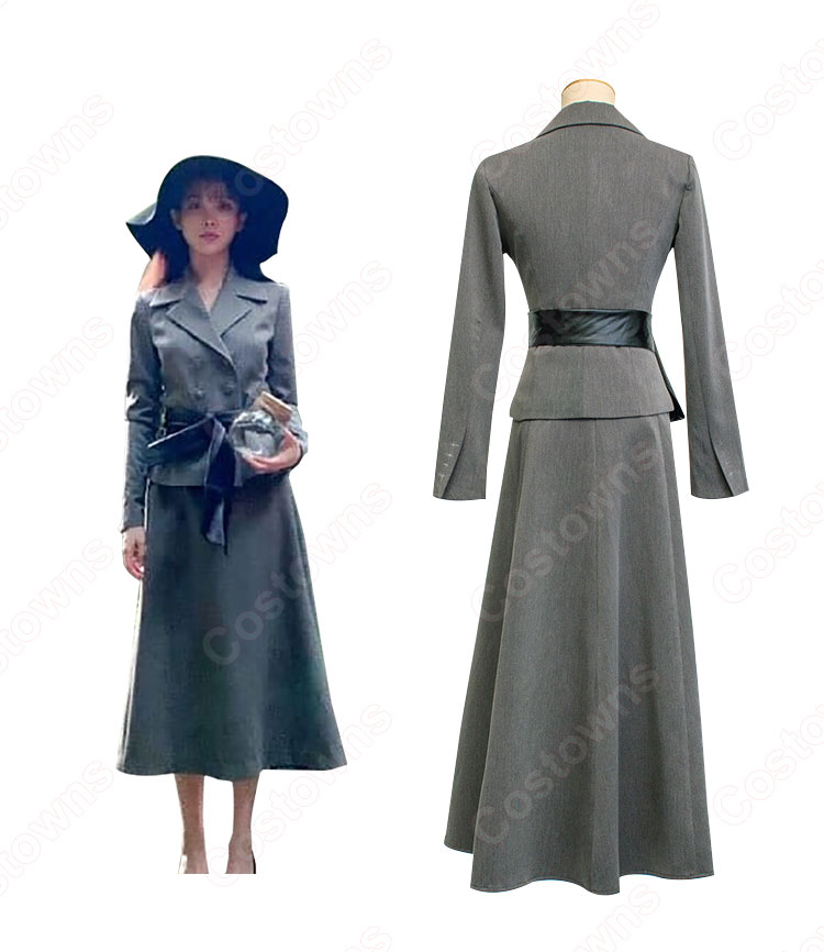 IU(アイユー)風 衣装 ホテルデルーナ(호텔 델루나、Hotel Del Luna)』 チャン・マンウォル コスプレ衣装 上下セット トップス(長袖) ミディスカート-4