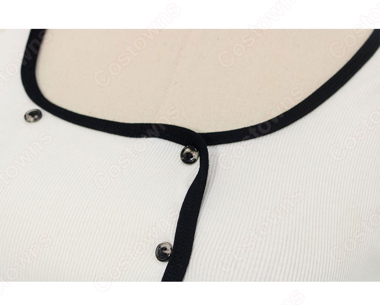 BLACKPINK（ブラック・ピンク） ジェニー（JENNIE）風 クロップ・トップ（ホワイト/ノースリーブ）-7