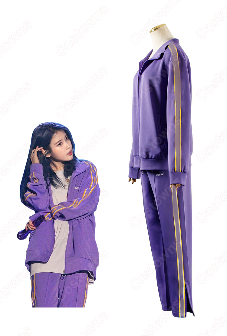 IU（アイユー）風 トラックスーツ上下セット カジュアルパンツ ジャケット（長袖）-5