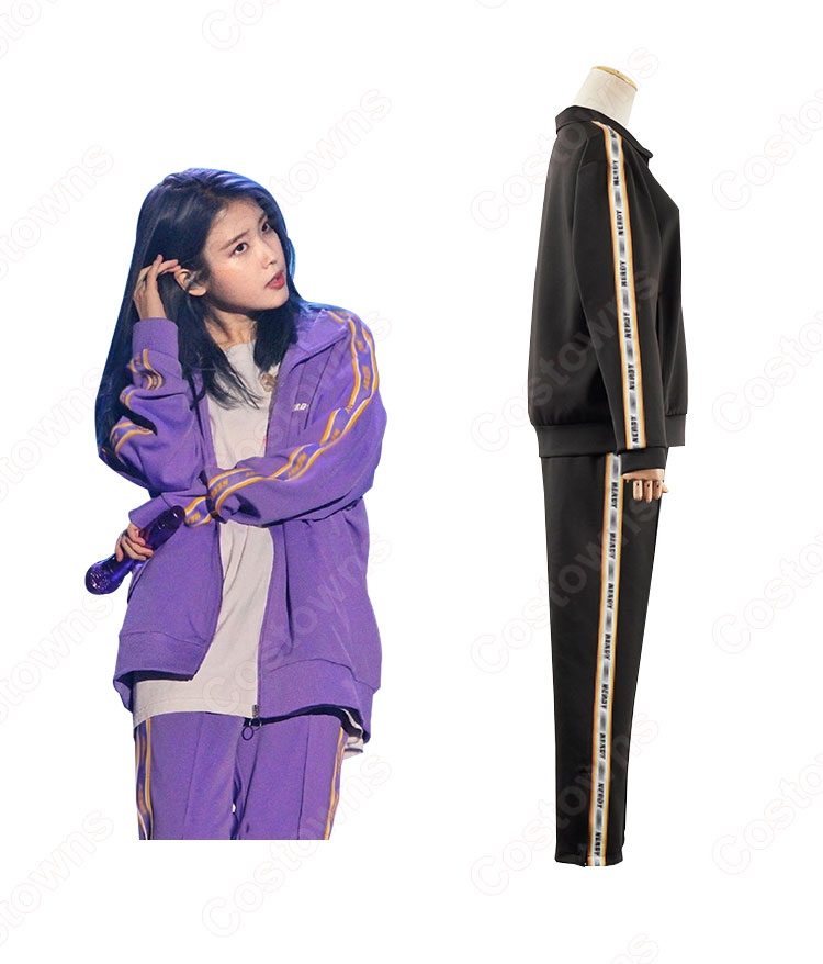 IU（アイユー）風 トラックスーツ上下セット カジュアルパンツ ジャケット（長袖）-13
