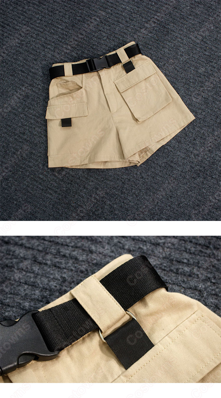 キム・ヒョナ(金泫雅、김현아、Kim Hyun Ah )風 ショートカーゴパンツ(カーキ) タンクトップ(黑) ベルト Wonder Girls(ワンダーガールズ) 衣装-11