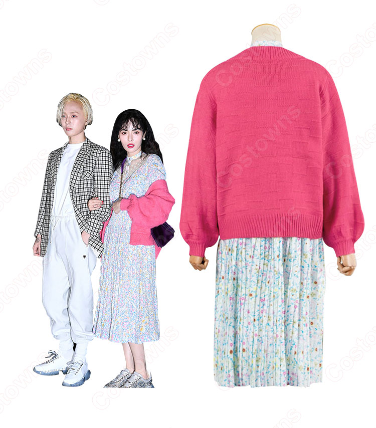 キム・ヒョナ(金泫雅、김현아、Kim Hyun Ah )風 ショートカーディガン(長袖) 花柄ワンピース(ミディ丈 / 半袖) Wonder Girls(ワンダーガールズ) 衣装-7