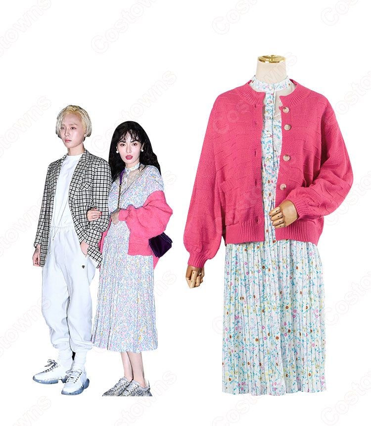 キム・ヒョナ(金泫雅、김현아、Kim Hyun Ah )風 ショートカーディガン(長袖) 花柄ワンピース(ミディ丈 / 半袖) Wonder Girls(ワンダーガールズ) 衣装-5