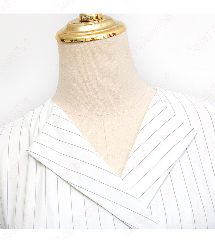 IU(アイユー)風 ストライプシャツ(7分袖) ミディスカート セットアップ 『ホテルデルーナ(호텔 델루나、Hotel Del Luna)』第15話 チャン・マンウォル コスチューム 変装・仮装・コスプレ衣装-8