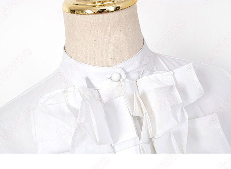 チャン・マンウォル(IU / アイユー)風 シャツ (ホワイト / 長袖)ハーフスカート 『ホテルデルーナ(호텔 델루나、Hotel Del Luna)』第12話 コスチューム 変装・仮装・コスプレ衣装-9