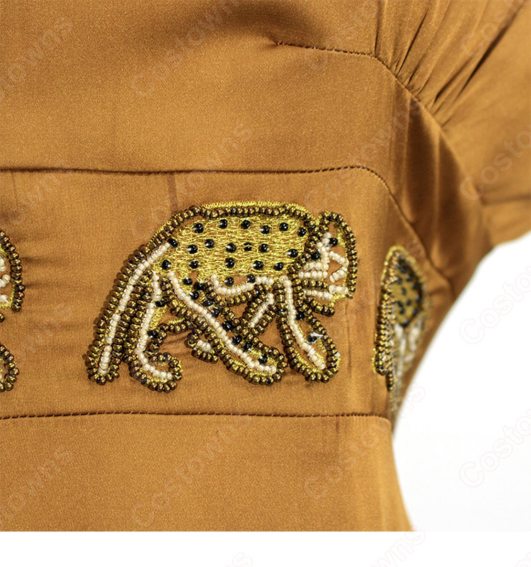 IU（アイユー）風 ワンピース Aラインスカート 半袖/Vネック/ハイウエスト/フリル 袖 『ホテルデルーナ(호텔 델루나、Hotel Del Luna)』第3話 チャン・マンウォル コスチューム 変装・仮装・コスプレ衣装-8