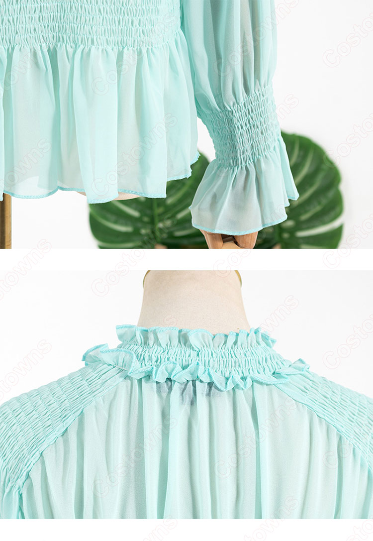 キム・ミソ（パク・ミニョン）風 シフォン シャツ（青/長袖） 「キム秘書はいったい、なぜ?」衣装-8