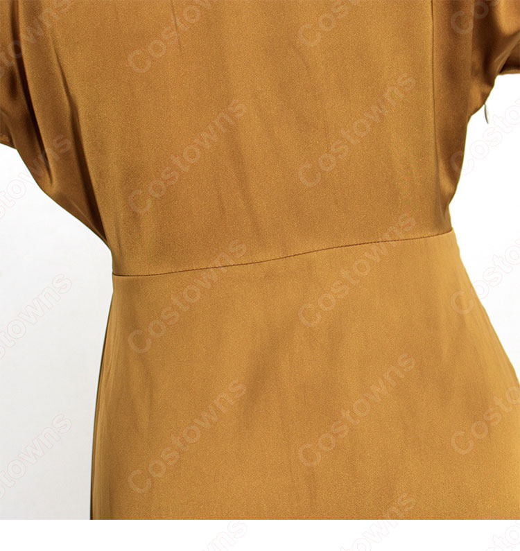 IU（アイユー）風 ワンピース Aラインスカート 半袖/Vネック/ハイウエスト/フリル 袖 『ホテルデルーナ(호텔 델루나、Hotel Del Luna)』第3話 チャン・マンウォル コスチューム 変装・仮装・コスプレ衣装-12