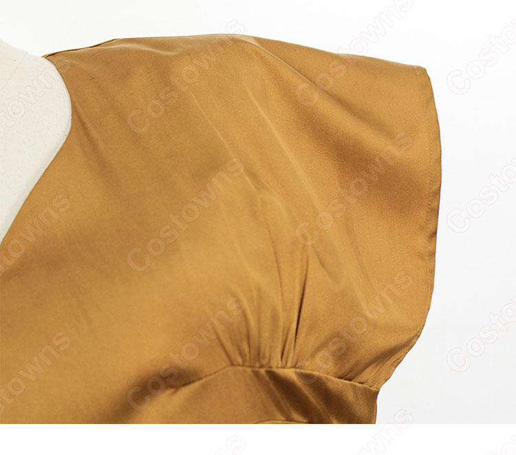 IU（アイユー）風 ワンピース Aラインスカート 半袖/Vネック/ハイウエスト/フリル 袖 『ホテルデルーナ(호텔 델루나、Hotel Del Luna)』第3話 チャン・マンウォル コスチューム 変装・仮装・コスプレ衣装-7