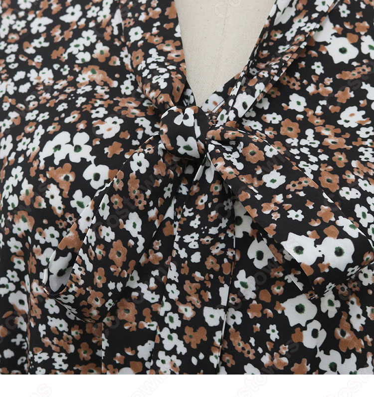 石原 さとみ(いしはら さとみ)風 花柄ボウタイワンピース 「石原さとみのすっぴん旅inスペイン ~世界一おいしい街で見せた女優の素顔~」 石原さとみさんがテレビ番組で私服として-9