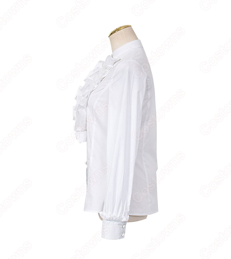 チャン・マンウォル(IU / アイユー)風 シャツ (ホワイト / 長袖)ハーフスカート 『ホテルデルーナ(호텔 델루나、Hotel Del Luna)』第12話 コスチューム 変装・仮装・コスプレ衣装-6