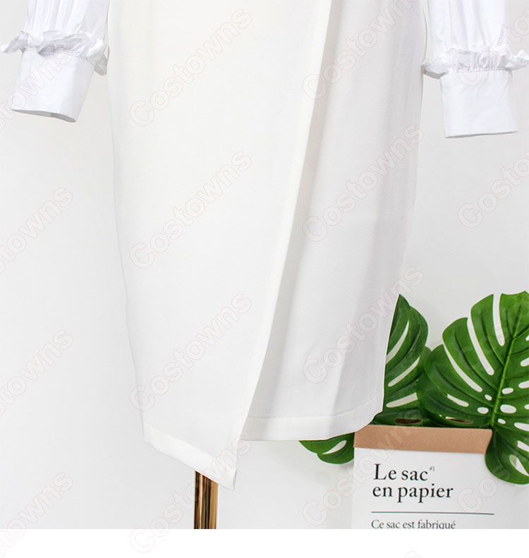 チャン・マンウォル(IU / アイユー)風 シャツ (ホワイト / 長袖)ハーフスカート 『ホテルデルーナ(호텔 델루나、Hotel Del Luna)』第12話 コスチューム 変装・仮装・コスプレ衣装-16