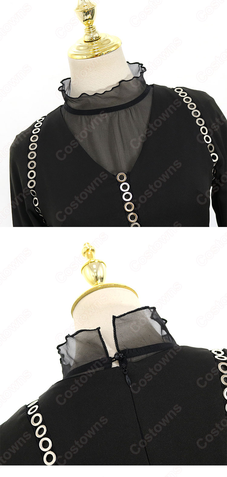 IU（アイユー）風 シースルー ブラウス（長袖/黑 ） 『ホテルデルーナ(호텔 델루나、Hotel Del Luna)』第4話 チャン・マンウォル コスチューム 変装・仮装・コスプレ衣装-10