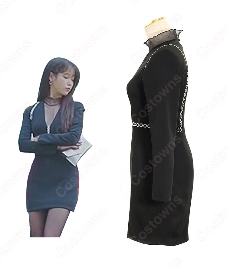 IU（アイユー）風 シースルー ブラウス（長袖/黑 ） 『ホテルデルーナ(호텔 델루나、Hotel Del Luna)』第4話 チャン・マンウォル コスチューム 変装・仮装・コスプレ衣装-4