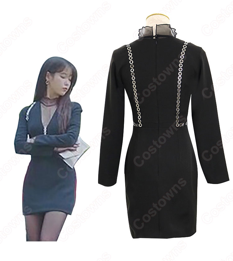 IU（アイユー）風 シースルー ブラウス（長袖/黑 ） 『ホテルデルーナ(호텔 델루나、Hotel Del Luna)』第4話 チャン・マンウォル コスチューム 変装・仮装・コスプレ衣装-5