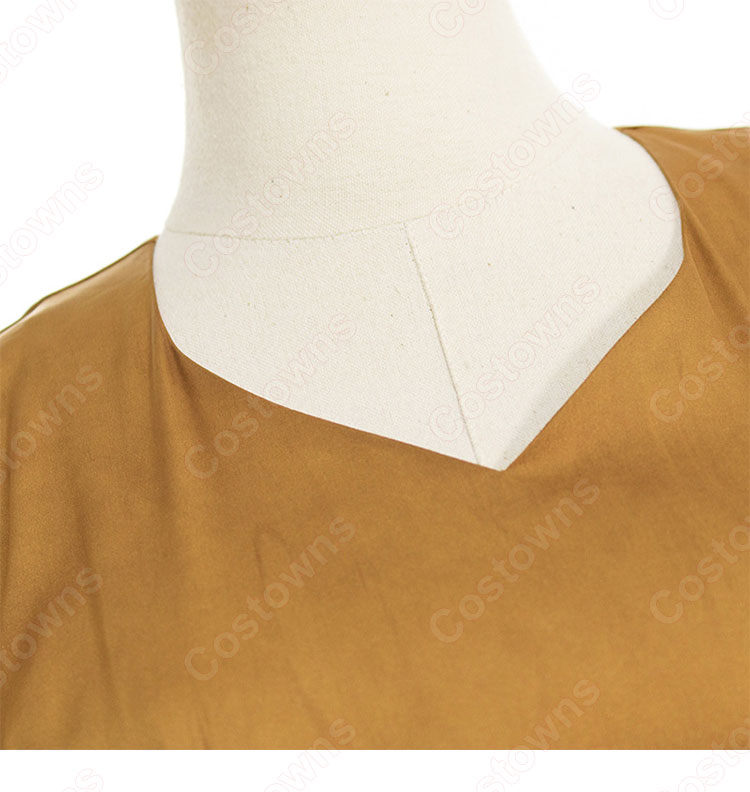 IU（アイユー）風 ワンピース Aラインスカート 半袖/Vネック/ハイウエスト/フリル 袖 『ホテルデルーナ(호텔 델루나、Hotel Del Luna)』第3話 チャン・マンウォル コスチューム 変装・仮装・コスプレ衣装-10