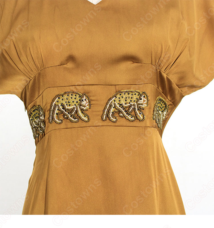 IU（アイユー）風 ワンピース Aラインスカート 半袖/Vネック/ハイウエスト/フリル 袖 『ホテルデルーナ(호텔 델루나、Hotel Del Luna)』第3話 チャン・マンウォル コスチューム 変装・仮装・コスプレ衣装-6