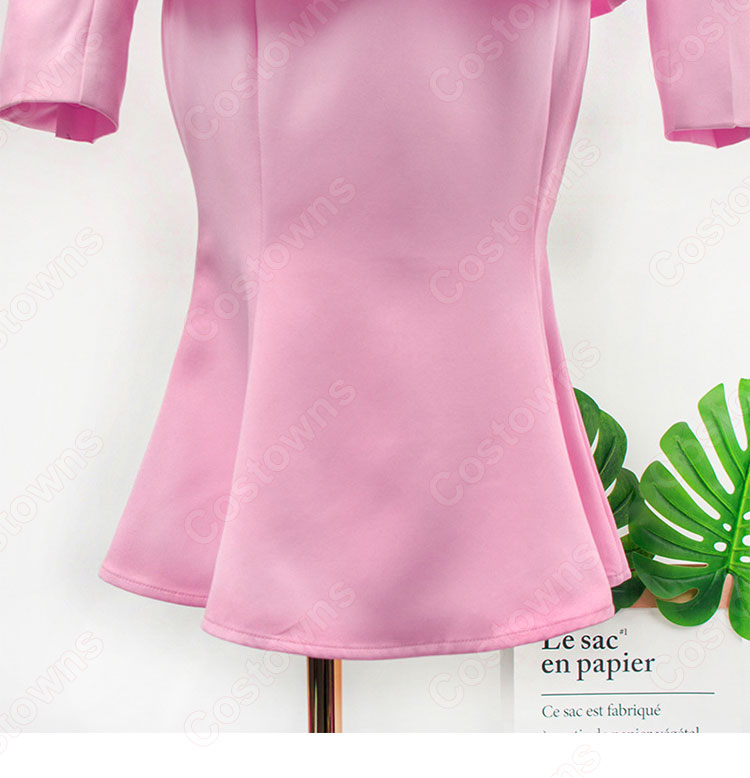 チャン・マンウォル(IU/アイユー)風 スーツ(いピンク / 長袖)ミディスカート 『ホテルデルーナ(호텔 델루나、Hotel Del Luna)』第5話 コスチューム 変装・仮装・コスプレ衣装-17