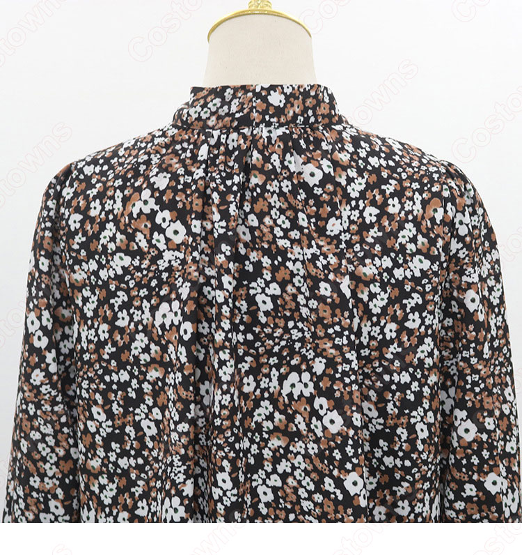 石原 さとみ(いしはら さとみ)風 花柄ボウタイワンピース 「石原さとみのすっぴん旅inスペイン ~世界一おいしい街で見せた女優の素顔~」 石原さとみさんがテレビ番組で私服として-10