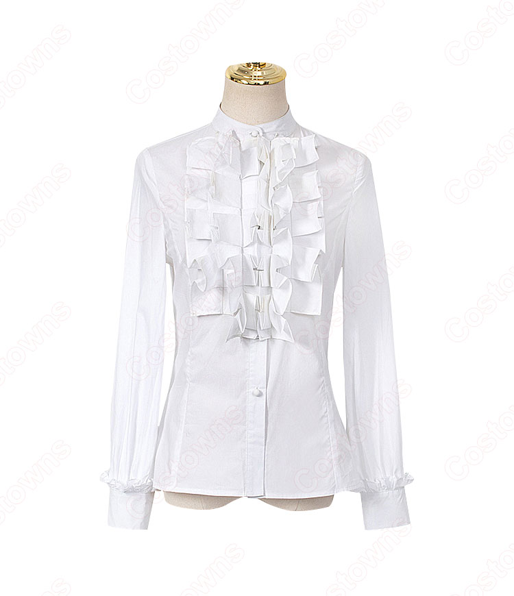 チャン・マンウォル(IU / アイユー)風 シャツ (ホワイト / 長袖)ハーフスカート 『ホテルデルーナ(호텔 델루나、Hotel Del Luna)』第12話 コスチューム 変装・仮装・コスプレ衣装-5