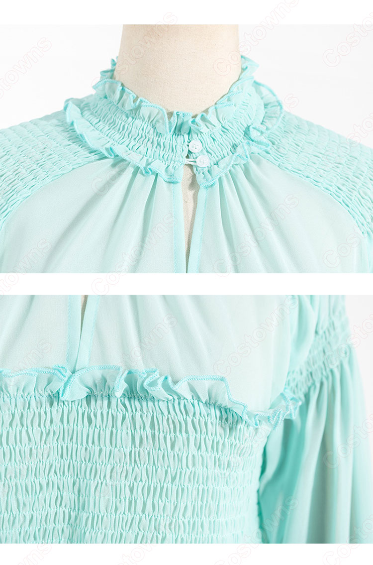 キム・ミソ（パク・ミニョン）風 シフォン シャツ（青/長袖） 「キム秘書はいったい、なぜ?」衣装-6