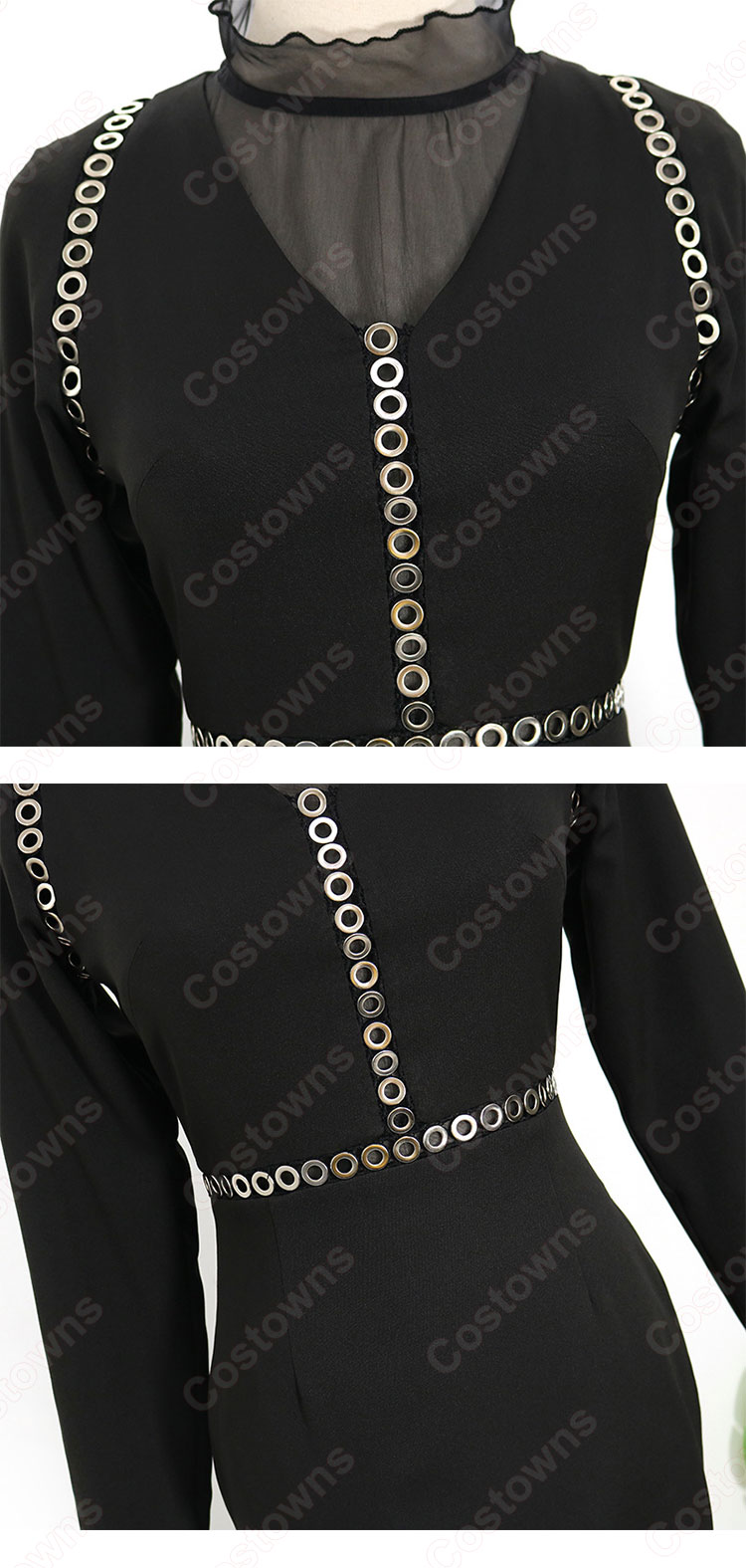 IU（アイユー）風 シースルー ブラウス（長袖/黑 ） 『ホテルデルーナ(호텔 델루나、Hotel Del Luna)』第4話 チャン・マンウォル コスチューム 変装・仮装・コスプレ衣装-12