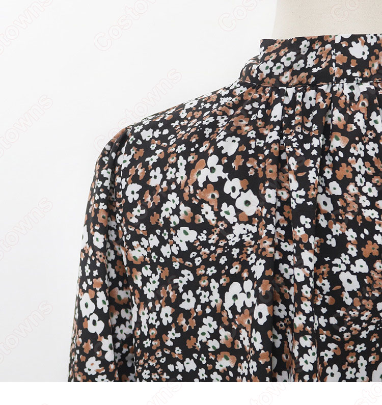 石原 さとみ(いしはら さとみ)風 花柄ボウタイワンピース 「石原さとみのすっぴん旅inスペイン ~世界一おいしい街で見せた女優の素顔~」 石原さとみさんがテレビ番組で私服として-11