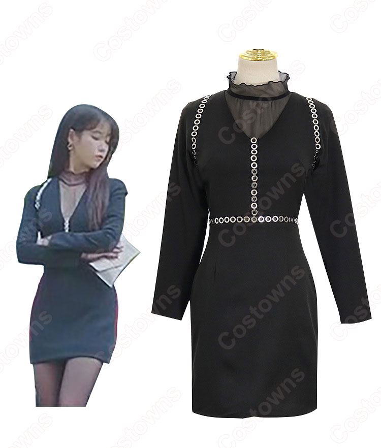 IU（アイユー）風 シースルー ブラウス（長袖/黑 ） 『ホテルデルーナ(호텔 델루나、Hotel Del Luna)』第4話 チャン・マンウォル コスチューム 変装・仮装・コスプレ衣装-3