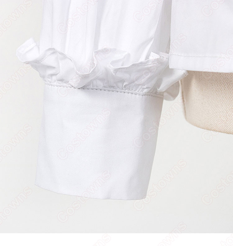 チャン・マンウォル(IU / アイユー)風 シャツ (ホワイト / 長袖)ハーフスカート 『ホテルデルーナ(호텔 델루나、Hotel Del Luna)』第12話 コスチューム 変装・仮装・コスプレ衣装-12