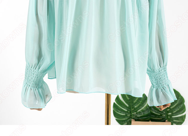 キム・ミソ（パク・ミニョン）風 シフォン シャツ（青/長袖） 「キム秘書はいったい、なぜ?」衣装-10