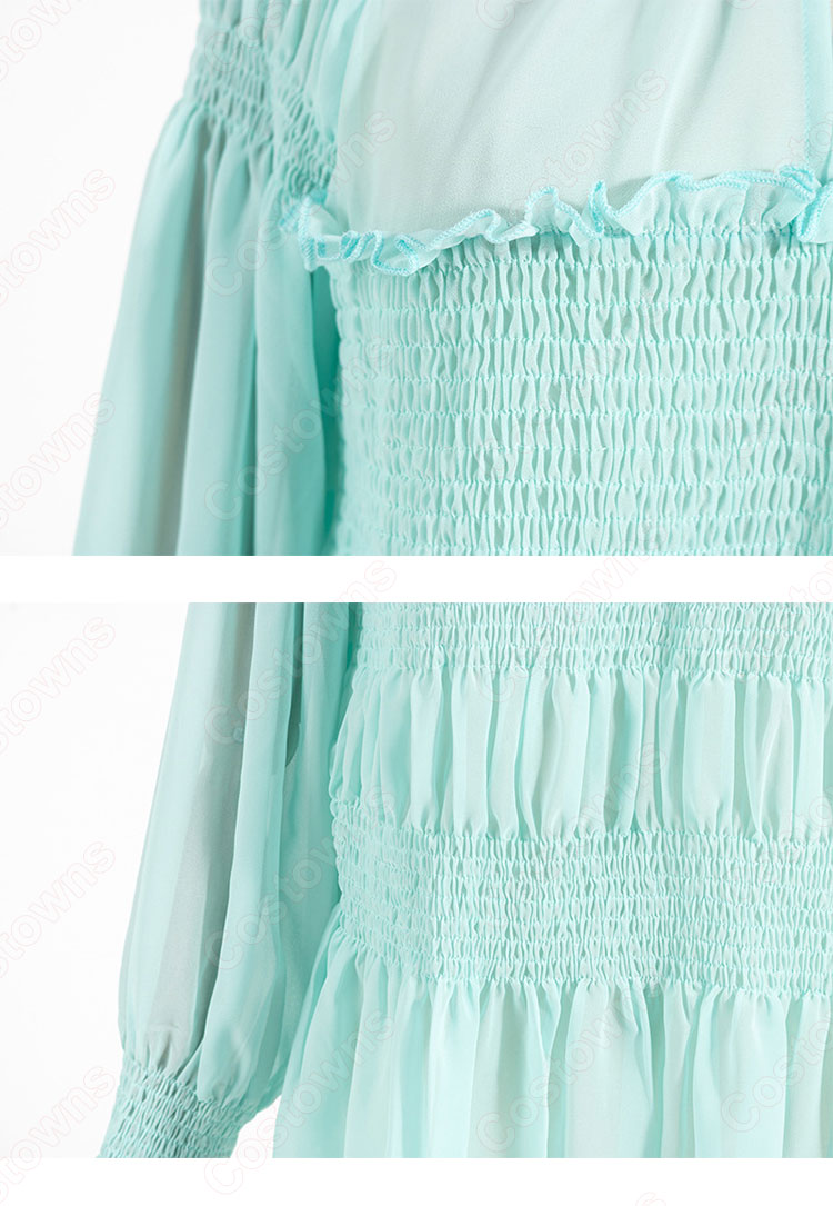 キム・ミソ（パク・ミニョン）風 シフォン シャツ（青/長袖） 「キム秘書はいったい、なぜ?」衣装-7