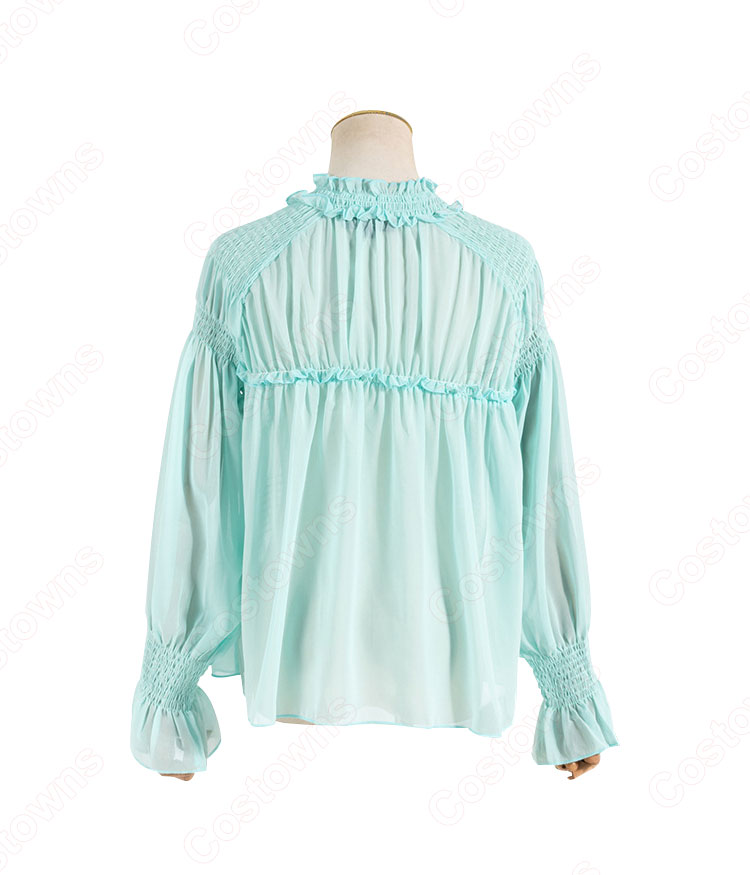 キム・ミソ（パク・ミニョン）風 シフォン シャツ（青/長袖） 「キム秘書はいったい、なぜ?」衣装-5